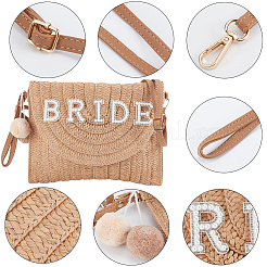 Женская соломенная вязаная сумка&nbsp;AJEW-WH0348-17