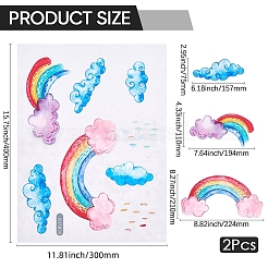 2 pieza de pegatinas electrostáticas para ventanas con prismas de arcoíris y nubes.&nbsp;DIY-GF0011-23