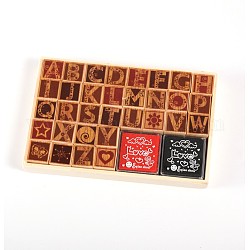 Sets de sellos de madera majuscule lujo, 11x17x3 cm, aproximamente 32 unidades / caja