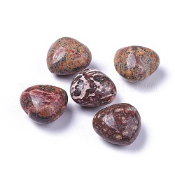 Natürlicher Leopardenfell-Jaspis-Herz-Liebesstein, Taschenpalmenstein zum Reiki-Ausgleich, 20x20x13~13.5 mm