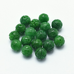 Perles naturelles en jade du Myanmar/jade birmane, teinte, ronde, 8mm, Trou: 1.5mm
