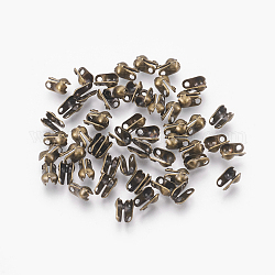 Iron Bead Tips, Calotte Ends, Cadmium Free & Lead Free, Clamshell Knot Cover, Antique Bronze, 6x3.5mm, Hole: 1mm, 2.4mm inner diameter, about 305pcs/20g