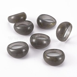 Gli anelli di barretta della resina, con polvere di scintillio, grigio scuro, misura degli stati uniti 6 (16.5mm)