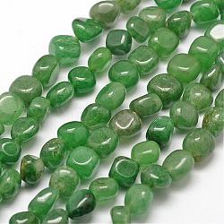 Natural Green Aventurine Beads Strands, Nuggets, 7~9x7~9x3~8mm, Hole: 1mm, about 42~47pcs/strand, 15.7 inch(40cm)