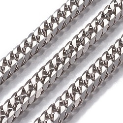 304 catena a maglie cubane in acciaio inossidabile, senza saldatura, colore acciaio inossidabile, 8x6x2mm