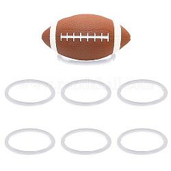 Espositori da rugby in acrilico trasparente, Portapalloni di forma ovale per calcio pallavolo, chiaro, 9.95x5.95x0.45cm