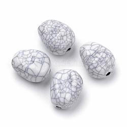 Хрустящие непрозрачные акриловые бусины, имитирующий бирюзовый драгоценный камень, слеза, светло-серый, 15x12.5x10.5 мм, отверстие : 2 мм, Около 417 шт / 500 г