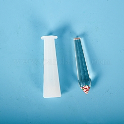 Moldes de silicona de cristal péndulo, moldes colgantes de cristales de cuarzo, para resina uv, fabricación de joyas de resina epoxi, blanco, 1.9x7 cm, diámetro interior: 0.9 cm