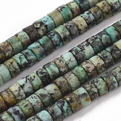 Brins de perles turquoises africaines naturelles (jaspe), Plat rond / disque, 4x2mm, Trou: 0.7mm, Environ 154 pcs/chapelet, 15.43 pouce (39.2 cm)