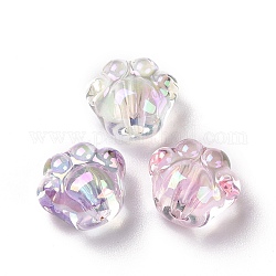 Perline acrilico trasparente, zampa di gatto, ab colore, colore misto, 15x13x10.5mm, Foro: 2.7 mm