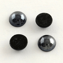 Кабошоны из непрозрачного непрозрачного стекла, полукруглые / купольные, чёрные, 13~14x5~5.5 мм