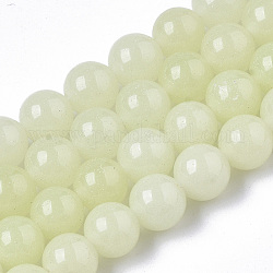 Brins de perles en pierre synthétique, ronde, vert clair, 8x8mm, Trou: 1mm, Environ 47~49 pcs/chapelet, 14.17 pouce ~ 14.69 pouces