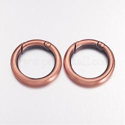 Alloy Spring Gate Rings, O Rings, Red Copper, 7 Gauge, 26.5x3.6mm, Inner Diameter: 18.5mm