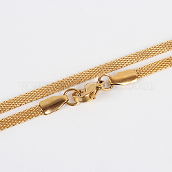 304 creazione di collana con catena in maglia di acciaio inossidabile, con chiusure moschettone, placcatura di vuoto, oro, 17.7 pollice (45 cm)