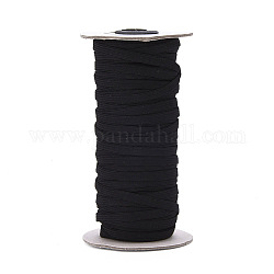 Эластичная резиновая лента, швейные принадлежности для одежды, чёрные, 6x0.5 мм, около 50 м / рулон