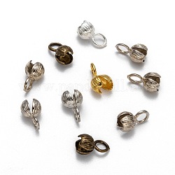 Bouts de perle en laiton, couleur mixte, 11x6mm, Trou: 3mm, diamètre intérieur: 3 mm