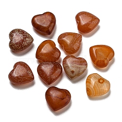Natur-Achat Perlen, Hälfte gebohrt, Herz, 14.5~15x15~15.5x7~7.5 mm, Bohrung: 1.2 mm