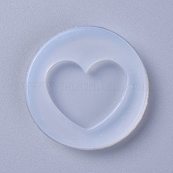 Moldes de silicona, moldes de resina, para resina uv, fabricación de joyas de resina epoxi, corazón, blanco, 53x8mm, corazón: 25x34 mm