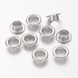 Brass Findings, for Large Hole Beads, Platinum, 8.7x3.5mm, Hole: 4.8mm
