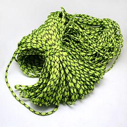 7 Innenkerne Polyester- & Elasthan-Kordelseile, zur Herstellung von Seilarmbändern, grün gelb, 4 mm, ca. 109.36 Yard (100m)/Bündel, 420~500 g / Bündel