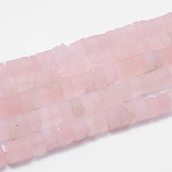 Natural Rose Quartz Beads Strands, Flat Round, 10x3~7mm, Hole: 1mm, about 15.7inch