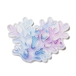 Ocean Themed Opaque Printed Acrylic Pendants, Others, 32x41x2mm, Hole: 2mm