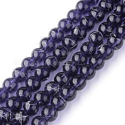 Drawbench Transparent Glass Beads Strands, Spray Painted, Round, Mauve, 10mm, Hole: 1.3~1.6mm, 31.4 inch