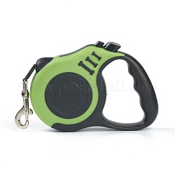 16.5FT(5M) Strong Nylon Retractable Dog Leash, with Plastic Anti-Slip Handle and Alloy Clasps, for Small Medium Dogs, Yellow Green, 155x104x34mm