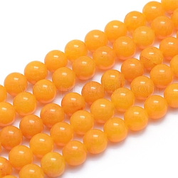 Natural Topaz Jade Beads Strands, Round, 8~8.5mm, Hole: 0.8mm, about 50pcs/strand, 15.55 inch(39.5cm)
