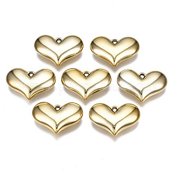 Ciondoli in plastica ccb elettrolitici, cuore, oro, 20x29x8mm, Foro: 1.8 mm