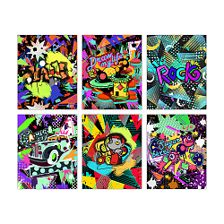 SUPERDANT Rock Graffiti Street Wall Art Prints Wall Decor Oil Paintings on Canvas Art Decorative Wall Art Pictures Canvas 6 Piece Unframed Abstract Artwork Home Decor for Office Bedroom Living Room