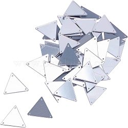 Ahandmaker coser en rhinestone de espejo de plata, 50 pieza forma de triángulo coser acrílico para vestidos de noche de disfraces accesorio de decoración de prendas de vestir de tela, plata