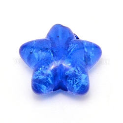 Perles en résine, perles de craquements, étoiles du nord, bleu, 10.5~11x10.5~11x5.5mm, Trou: 1.8mm, 20 pcs /sachet 
