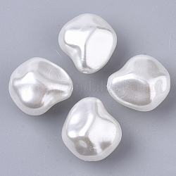 Perle di perle imitazione plastica abs, pepite, bianco crema, 20x18.5x13mm, Foro: 1.2 mm, circa 262pcs/500g
