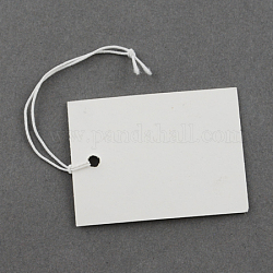 Cartes de prix en papier, peut être attaché sur les produits, rectangle, blanc, 40x30x0.3mm