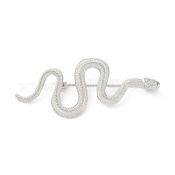 Spilla a forma di serpente in lega, distintivo per i vestiti dello zaino, platino, 72x28x9mm