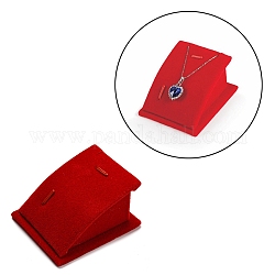 Samtgeschwungene SchmuckAusstellungsständers, für Halsketten und Anhänger, rot, 3.9x6.3x7.5 cm