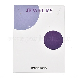 Carton rectangle cartes d'affichage de boucle d'oreille, pour présentoir à bijoux, motif rond, violet, 12x9x0.04 cm