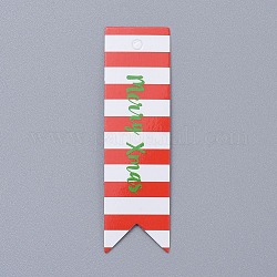 Tag di carta kraft natalizia, etichette regalo appendere etichette, per il festival di natale di nozze di artigianato artistico, rosso, 6.9x2x0.04cm, Foro: 3 mm