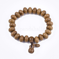 Деревянные браслеты из бисера, Буддийские украшения, стрейч браслеты, рондель, цвет шоколада, 2-1/8 дюйм (5.5 см)