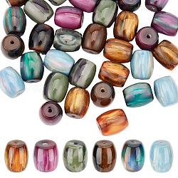 CHGCRAFT 36Pcs 6Colors Oval Spacer Beads Resin Imitation Gemstone Beads Barrel Spacer Beads for DIY Jewelry Making Finding Kit