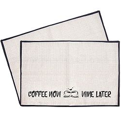 Кофейные коврики diablement fort cup mats, ежедневные поставки, прямоугольник со словом, чёрные, 35x50 см