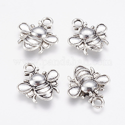 Alloy Pendants, Bees, Antique Silver, 21.5x19x3mm, Hole: 3mm