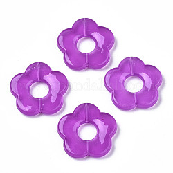 Perline acrilico jelly imitato, fiore, viola scuro, 25.5x26x5mm, Foro: 1.6 mm, circa 240pcs/500g