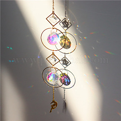 Quartz Crystal Big Pendant Decorations, Hanging Sun Catchers, Fairy, Clear AB, 42cm