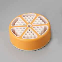 Organizer da tavolo multifunzionale in plastica e silicone, portaoggetti per cucire forbici rotonde piatte per taglia asole, arancione, 15.6x5.6cm