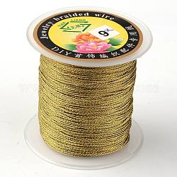 Round Metallic Thread, Embroidery Thread, 9-Ply, Olive, 0.8mm, about 65.61 yards(60m)/roll