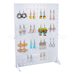 Iron Earring Display Stands, Rectangle Jewelry Holder for Earrings Storage, White, 11.7x33x43.1cm