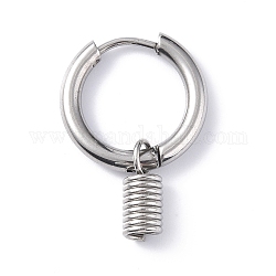 304 Edelstahl Creolen Ohrstecker , geometrischer Ohrring für Frauen Männer, Kolumne, 24 mm, Anhänger: 11x4.5 mm, Stift: 1 mm