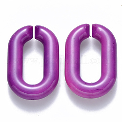 Opaque Acrylic Linking Rings, Quick Link Connectors, for Cable Chains Making, Oval, Purple, 31x19.5x5.5mm, Inner Diameter: 19.5x7.5mm